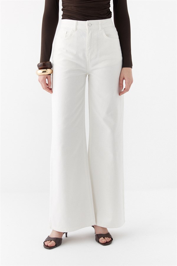 Wide Leg Pantolon Taş