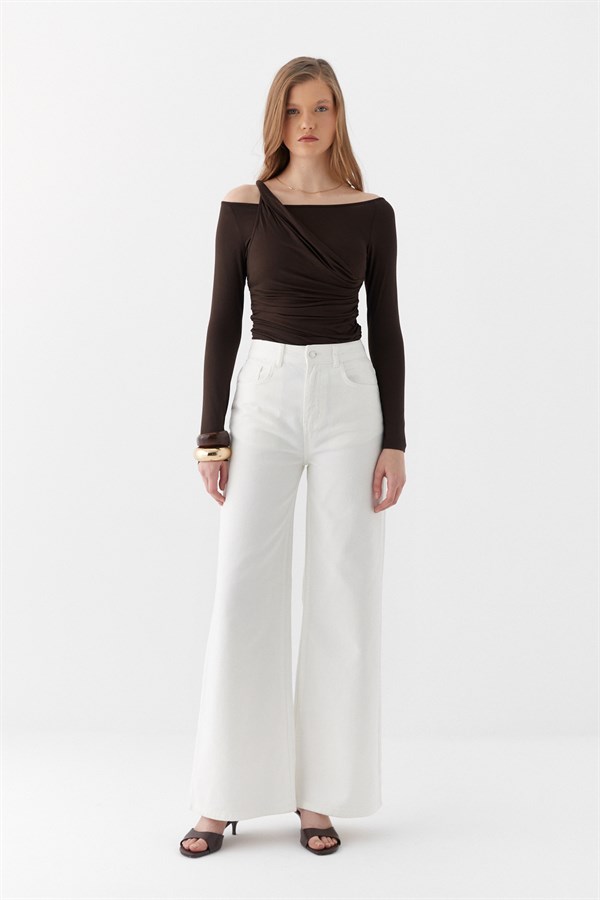 Wide Leg Pantolon Taş