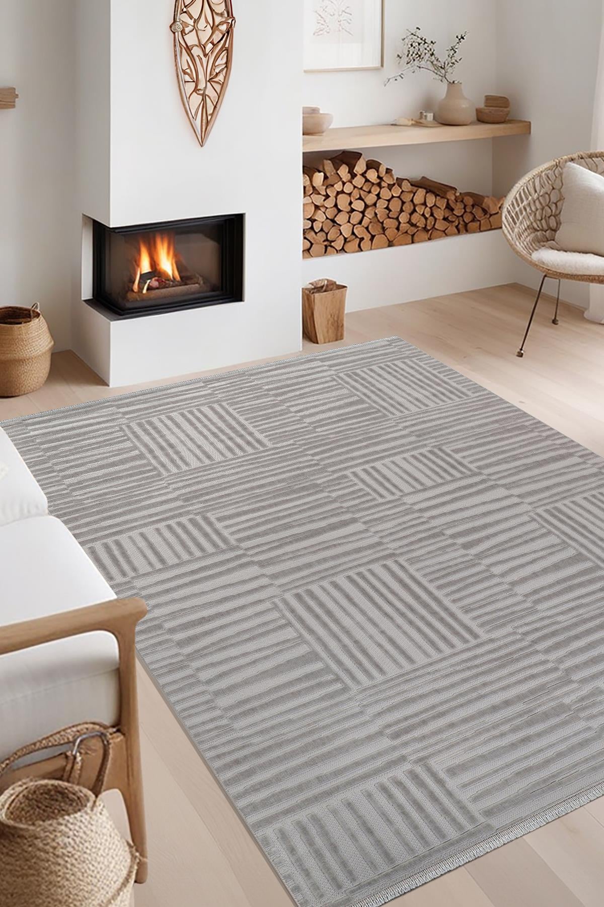 Dizayn Art Serisi Sisal Dokuma Desen Halı – Bambu Kalitesi, Tüylü DokumaSARAZ HALI Bambu Yumuşak Halı Salon Mutfak Koridor Kesme Yolluk Dokuma Makine Halısı Art Gri