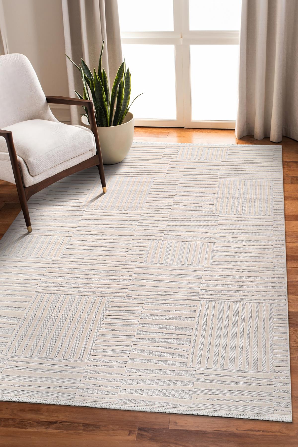Dizayn Art Serisi Sisal Dokuma Desen Halı – Bambu Kalitesi, Tüylü DokumaSARAZ HALI Bambu Yumuşak Halı Salon Mutfak Koridor Kesme Yolluk Dokuma Makine Halısı Art Beyaz