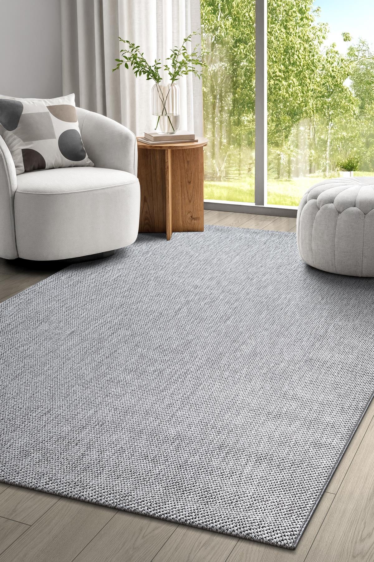 Elit Premium Sisal Jut Halı 1017 - Gri Hasır Dokuma 