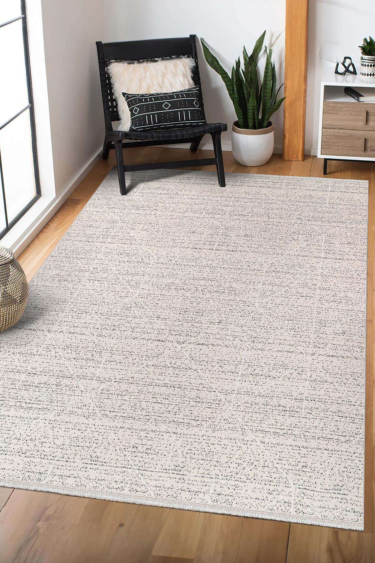 Gri Bambu Halı – Modern İskandinav, Kaymaz ve Leke TutmazSARAZ HALIBambu Saten Halı Kilim Salon Mutfak Koridor Yolluk Dokuma Makine Halısı Petra 2 Gri