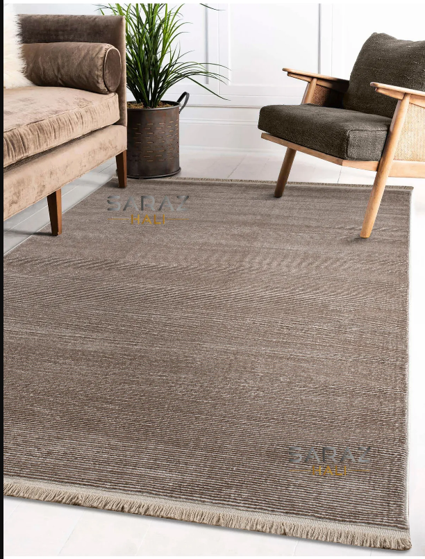 hazırlanıyorSaraz HalıParma Düz Kahve Model Dokuma Halı Kilim Yolluk Salon Halısı Modern Dokuma