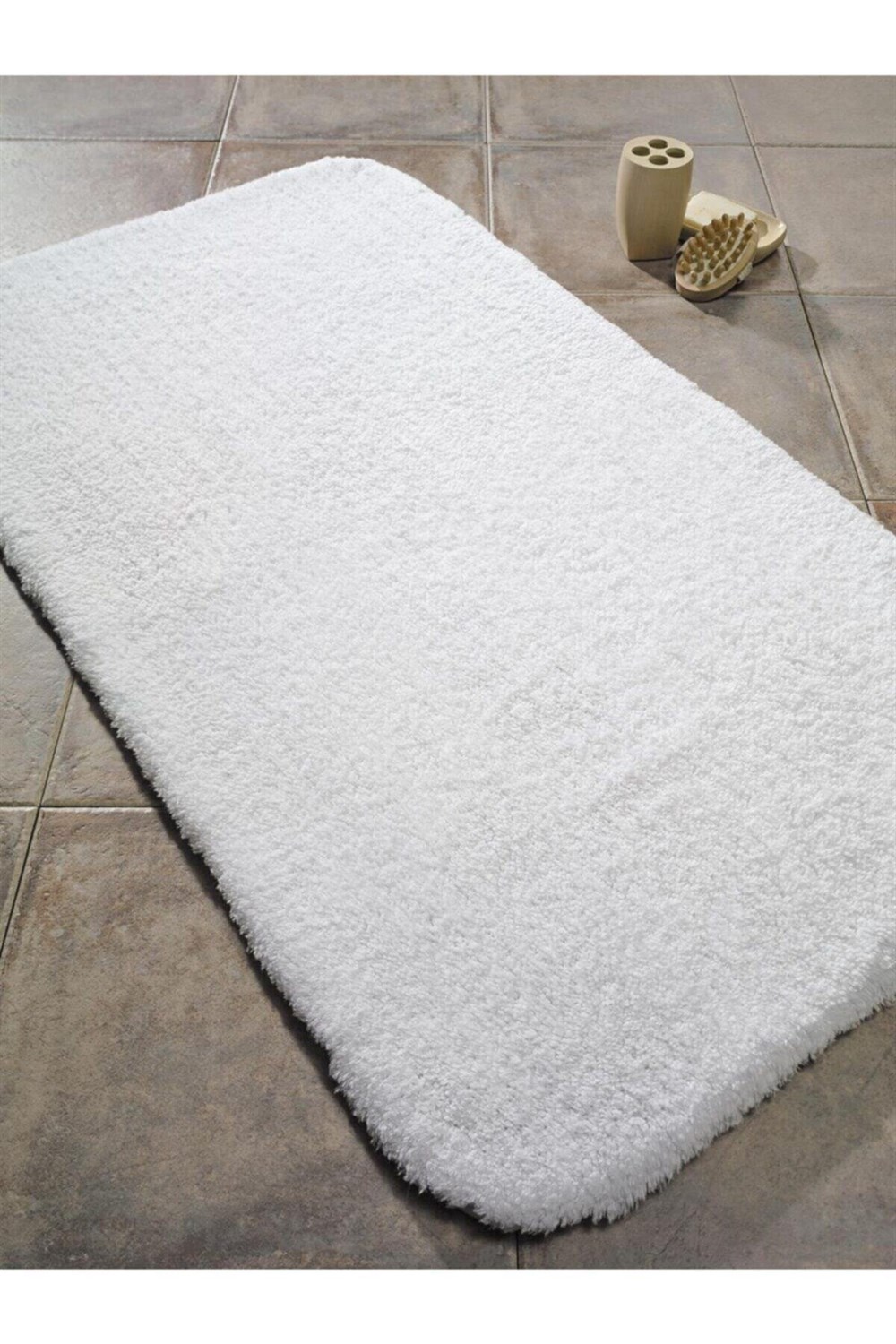 Organıc Soft 60x100 Beyaz Banyo Paspası Puffy Paspas Pofuduk Beyaz