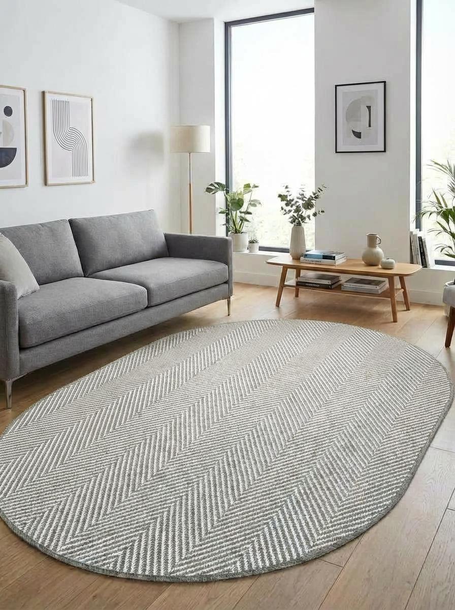 OVAL SİSAL Elit 1001 Bej Hasır Görünümlü Modern Salon Oturma Odası Dört Mevsim Halı