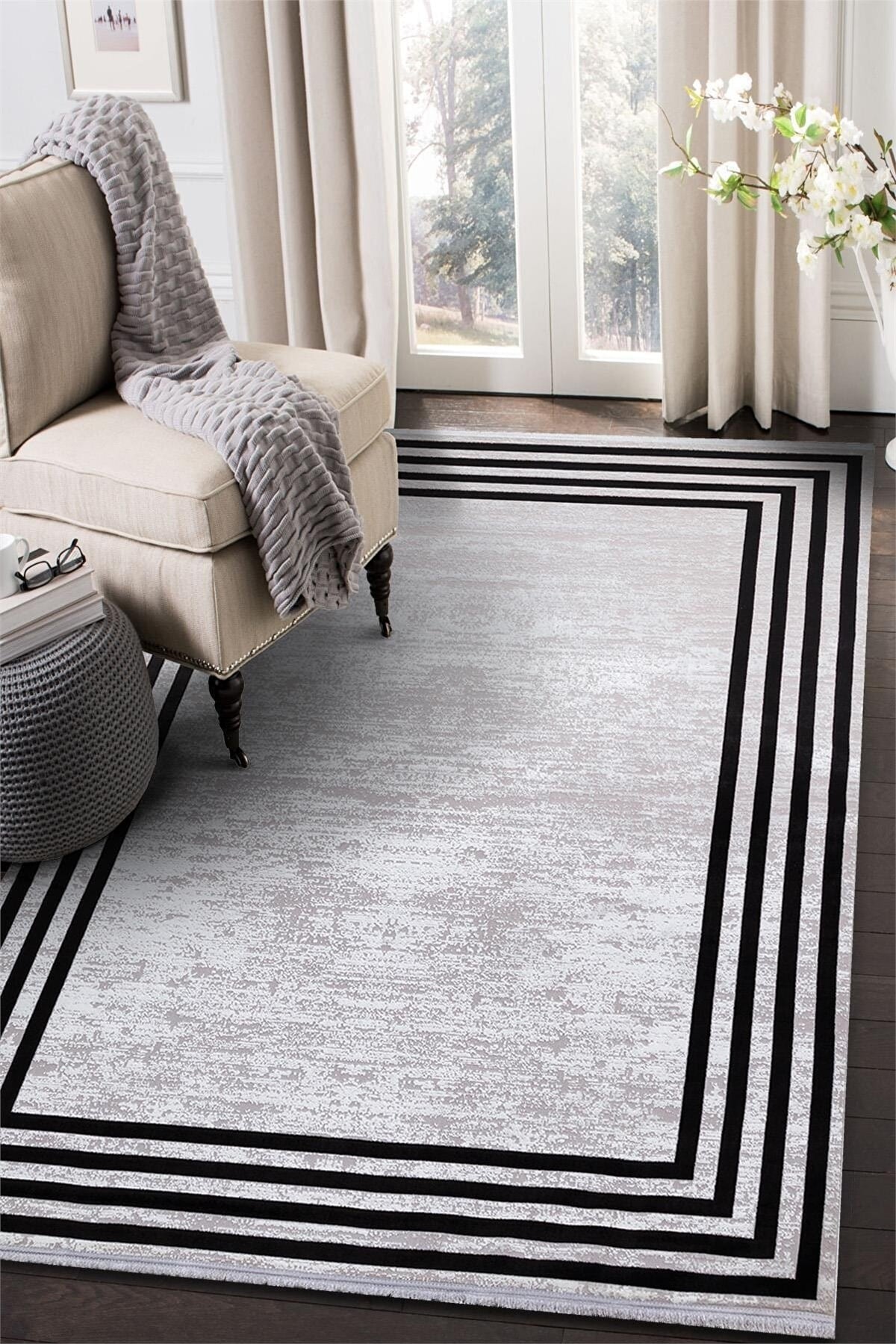 Saraz Halı Bambu PM04 SİYAH