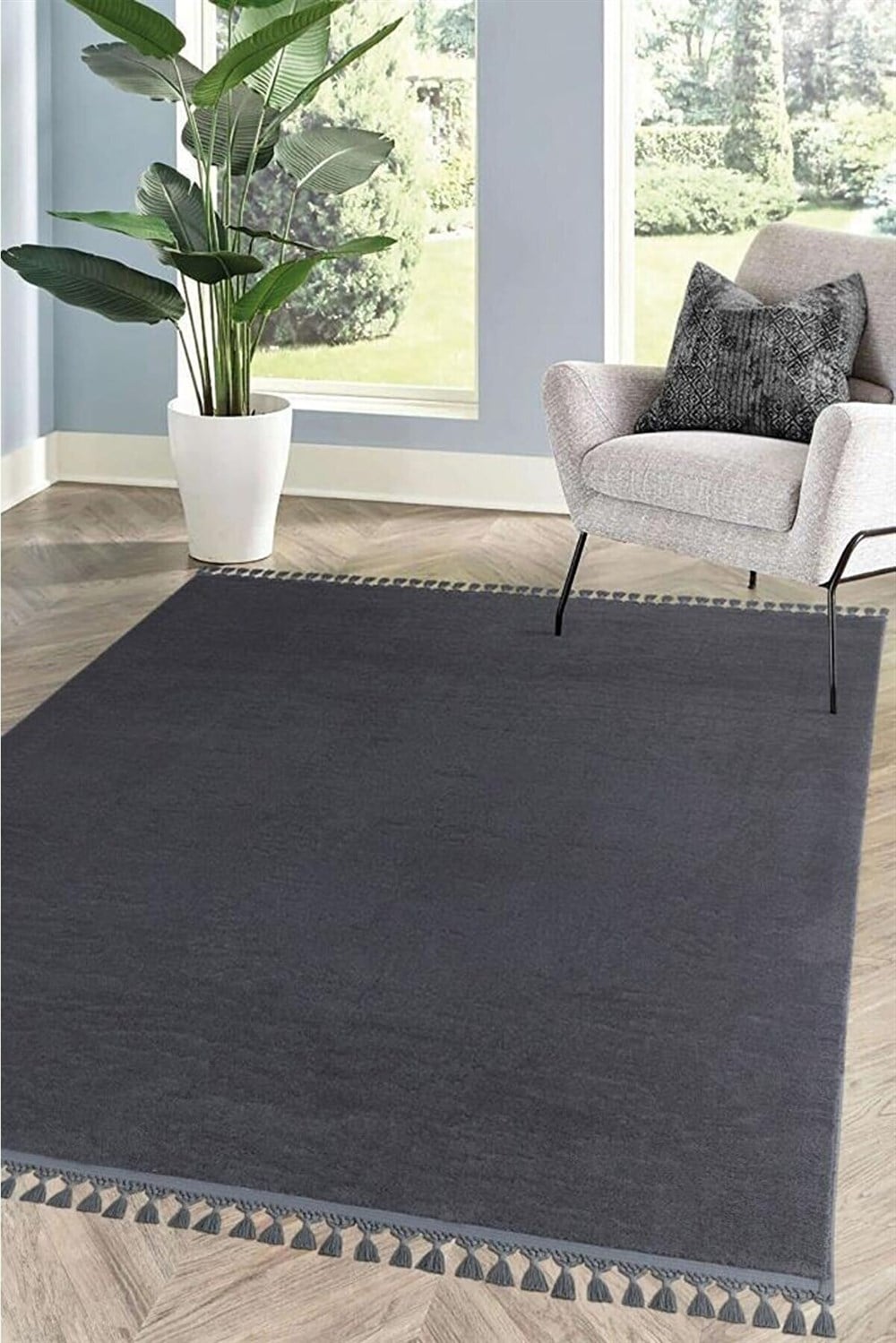 SARAZ HALI Comfort Puffy Peluş Halı Antrasit