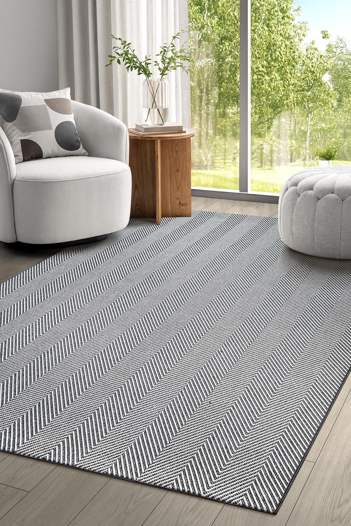 Tek Renk Gri Balık Sırtı Sisal Halı – Kaymaz & YıkanabilirSARAZ HALIElit Premium Sisal Jut Halı 1003 - Gri Balık Sırtı Desen
