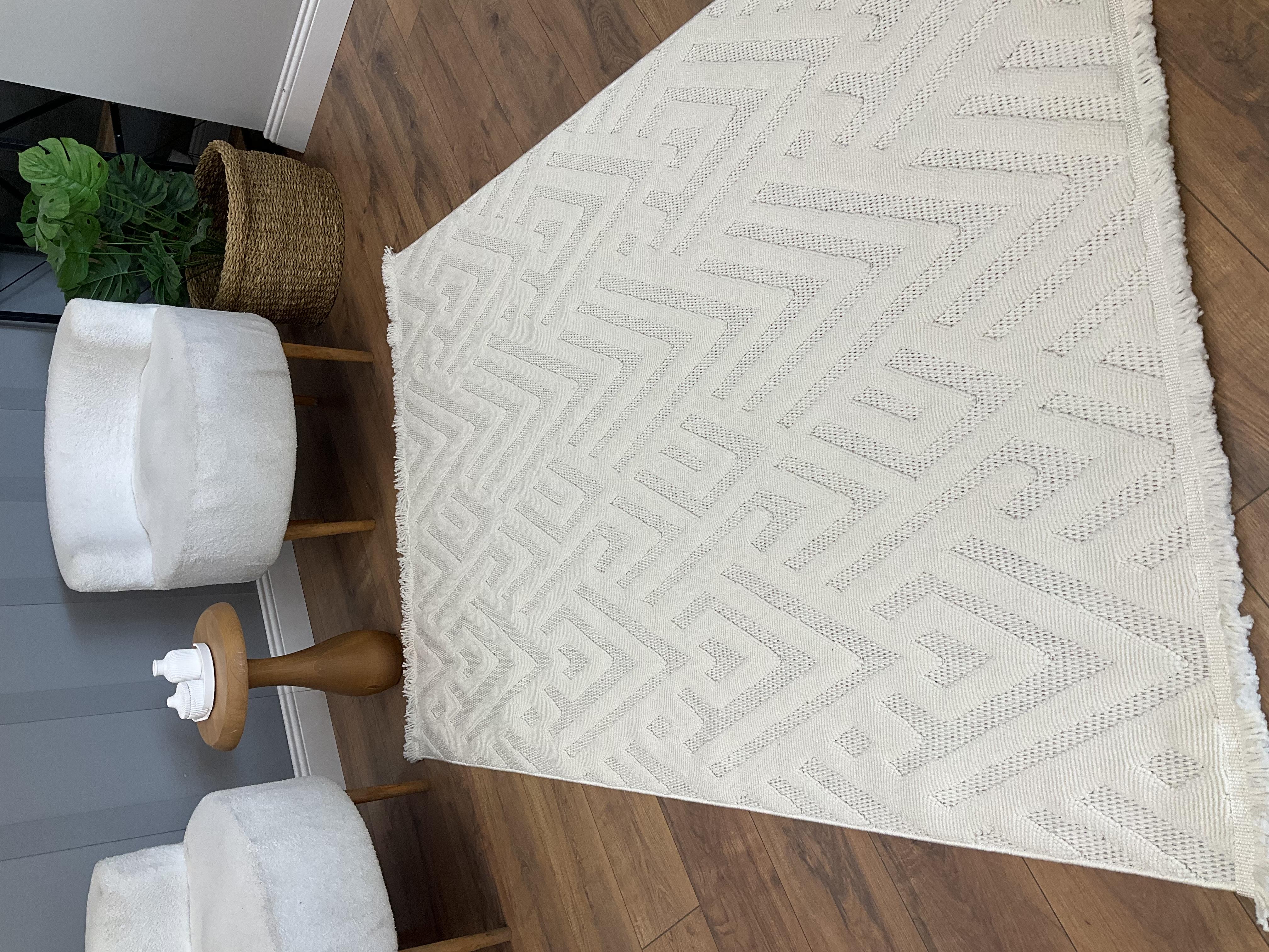 TİCİMAXSARAZ HALIDizayn Serisi Zigzag Desen Krem