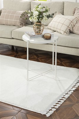 SARAZ HALI Comfort Puffy Peluş Halı Beyaz
