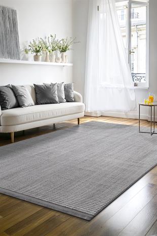 Yalın Microfiber Bukle Dokuma Halı Antre Hol Kesme Halı Yolluk 5771 Gri