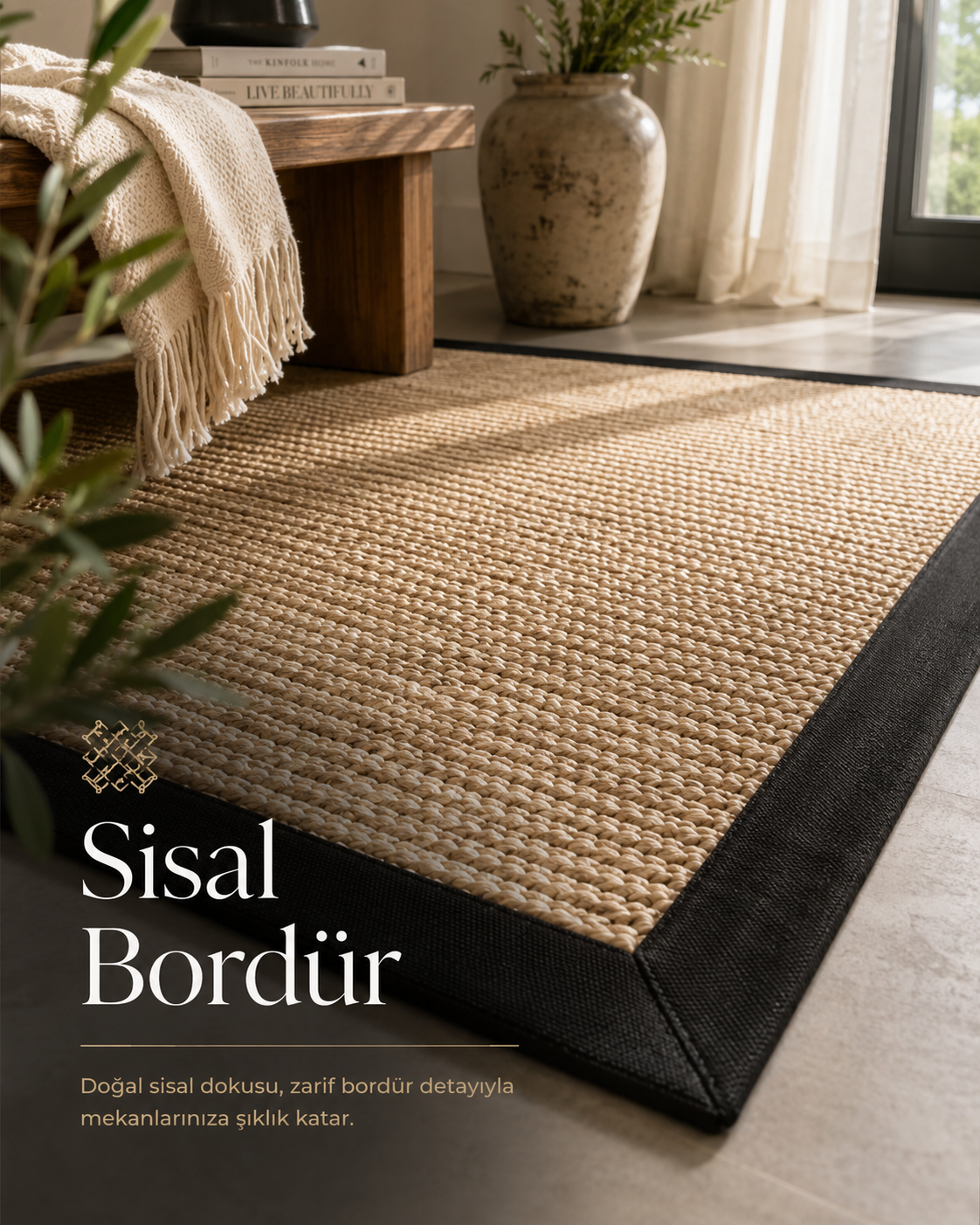 Sisal Kumaş Bordürlü Halılar