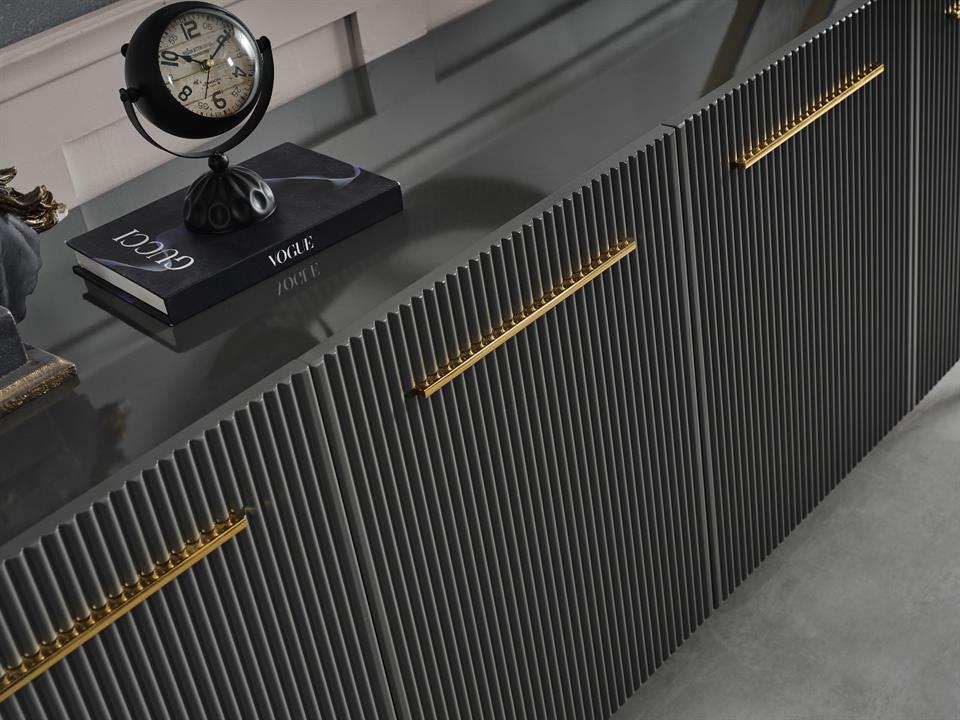 Çırağan Antrasit Yemek Odası Takımı