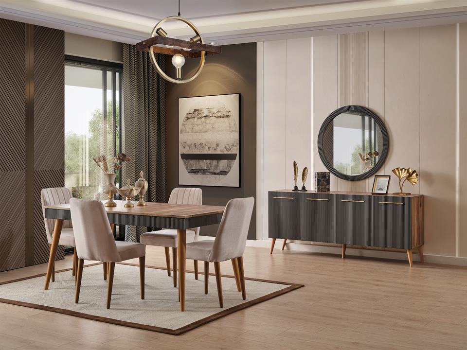 Çırağan Ceviz Yemek Odası Takımı