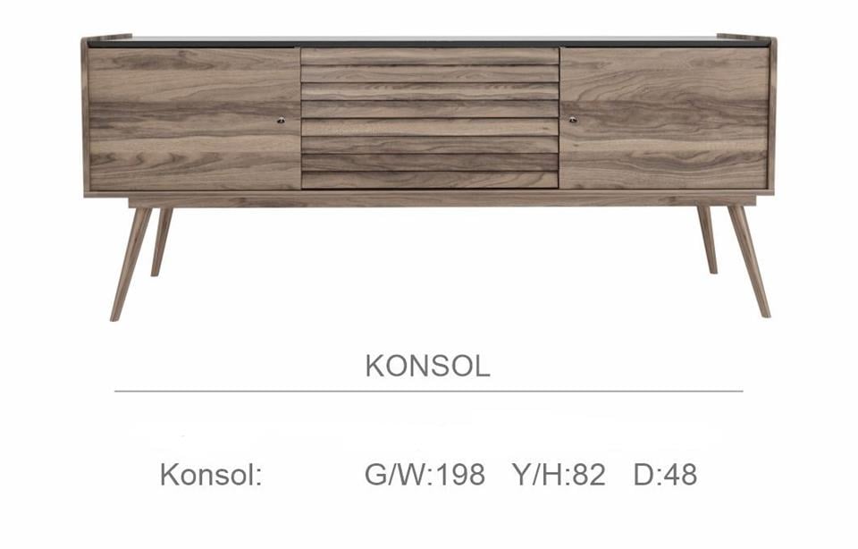 Corsa Ceviz Yemek Odası Konsolu