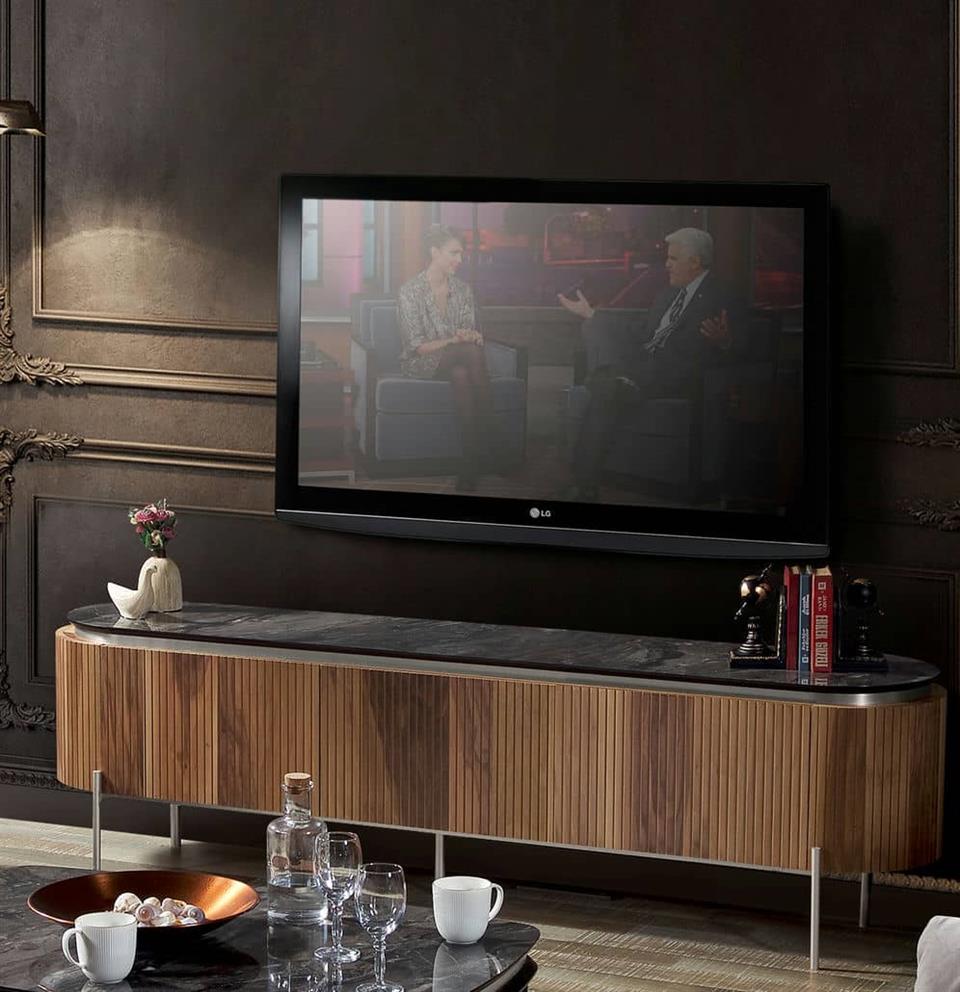 Tesla Ceviz Gold Tv Ünite Takımı