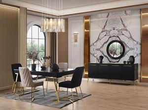 Beykoz Siyah Yemek Odası Takımı