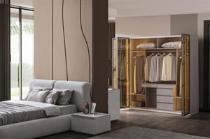 Noble 4 Kapılı Akardiyon Cam Kapaklı Dolap