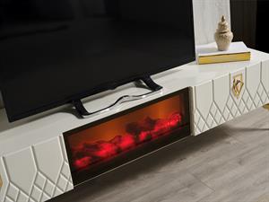 Roma Ekru Şömineli Tv Ünite Takımı