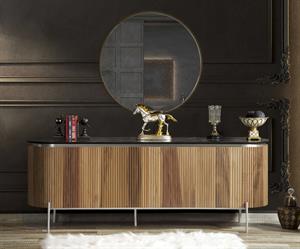 Tesla Ceviz Gümüş Yemek Odası Takımı