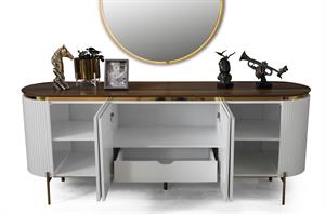 Tesla Ekru Gold Yemek Odası Takımı