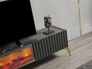 Venedik Antrasit Şömineli Tv Ünite Takımı