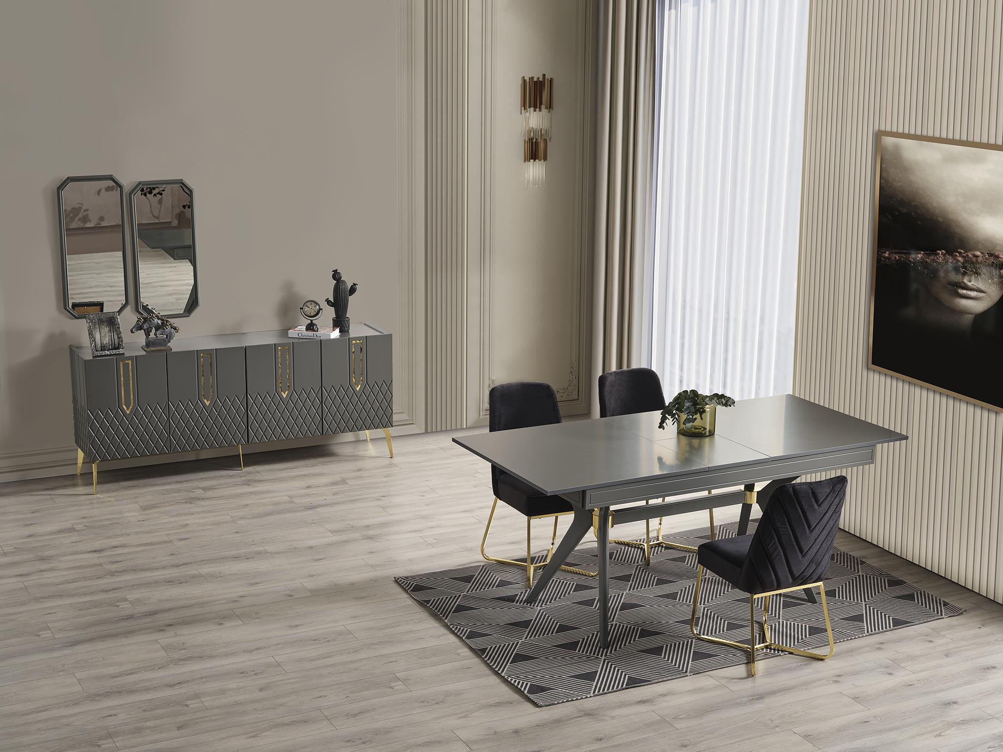 Roma Antrasit Yemek Masası