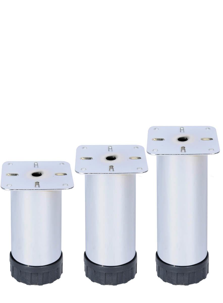 12 cm Ø 51mm Plastik Pingolu Ayarlı Metal Baza Ayağı
