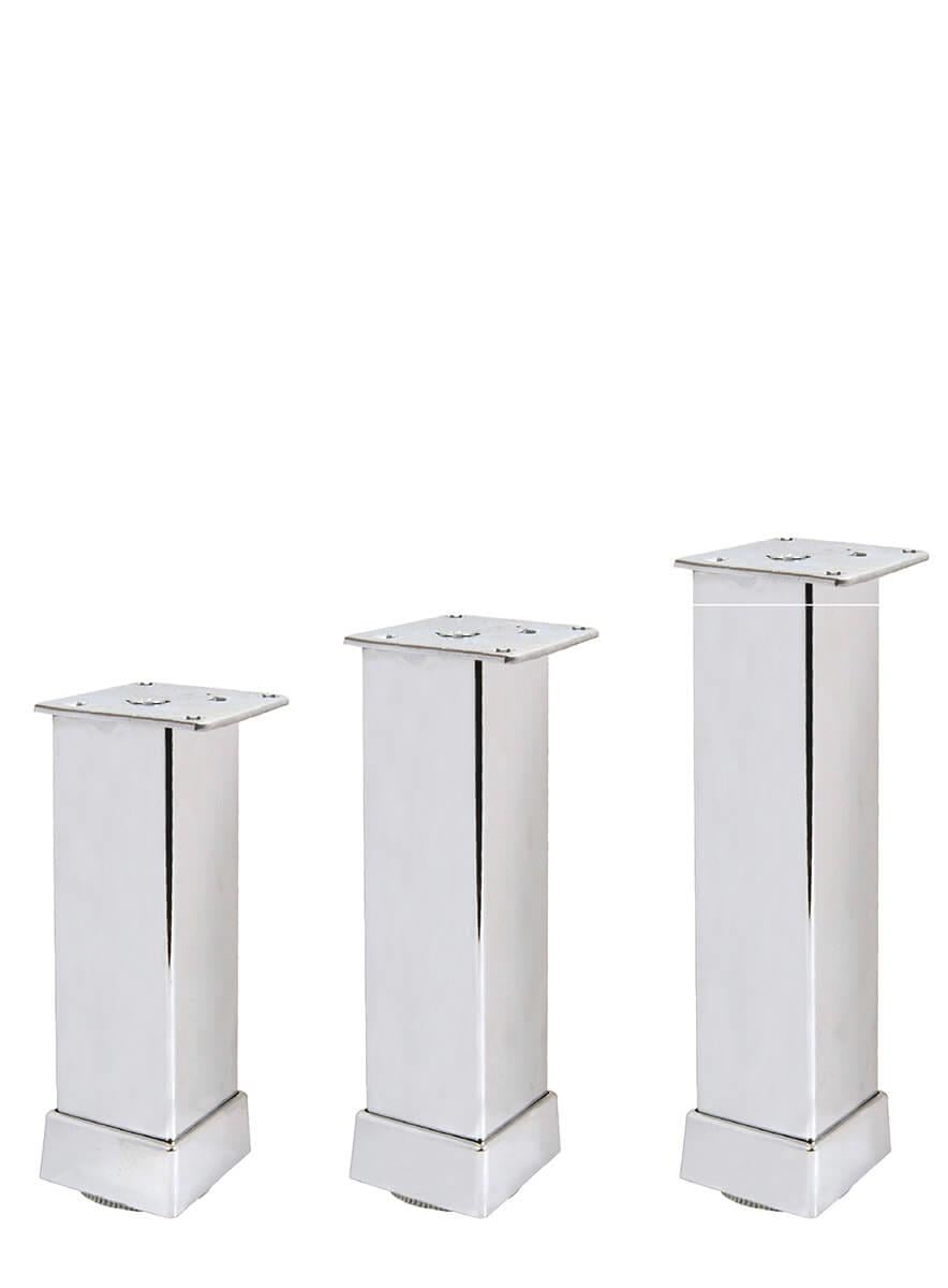 12cm 40x40mm Kare Alüminyum Düz Krom Baza Ayağı