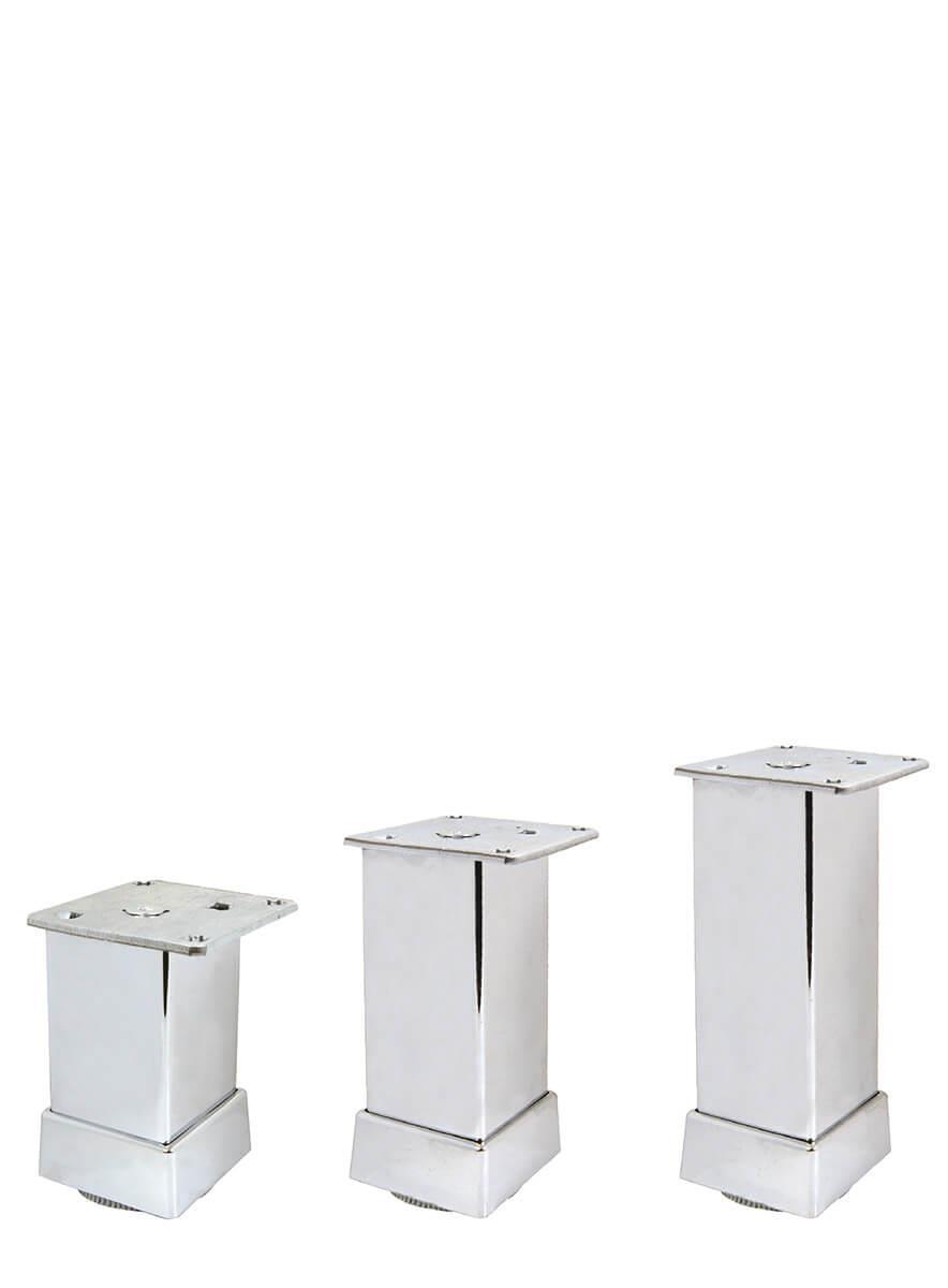 10cm 40x40mm Kare Alüminyum Düz Krom Baza Ayağı