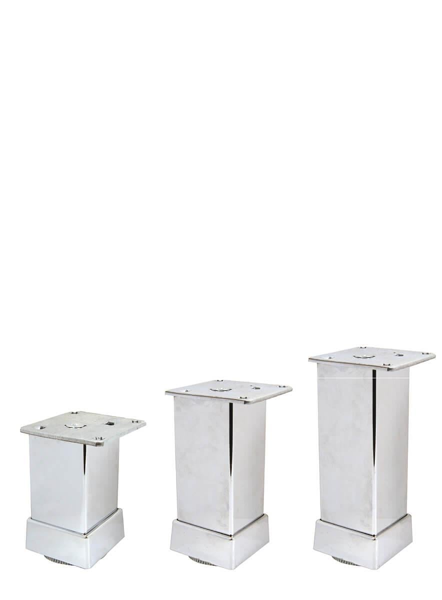 10cm 40x40mm Kare Alüminyum Düz Parlak Eloksal Baza Ayağı