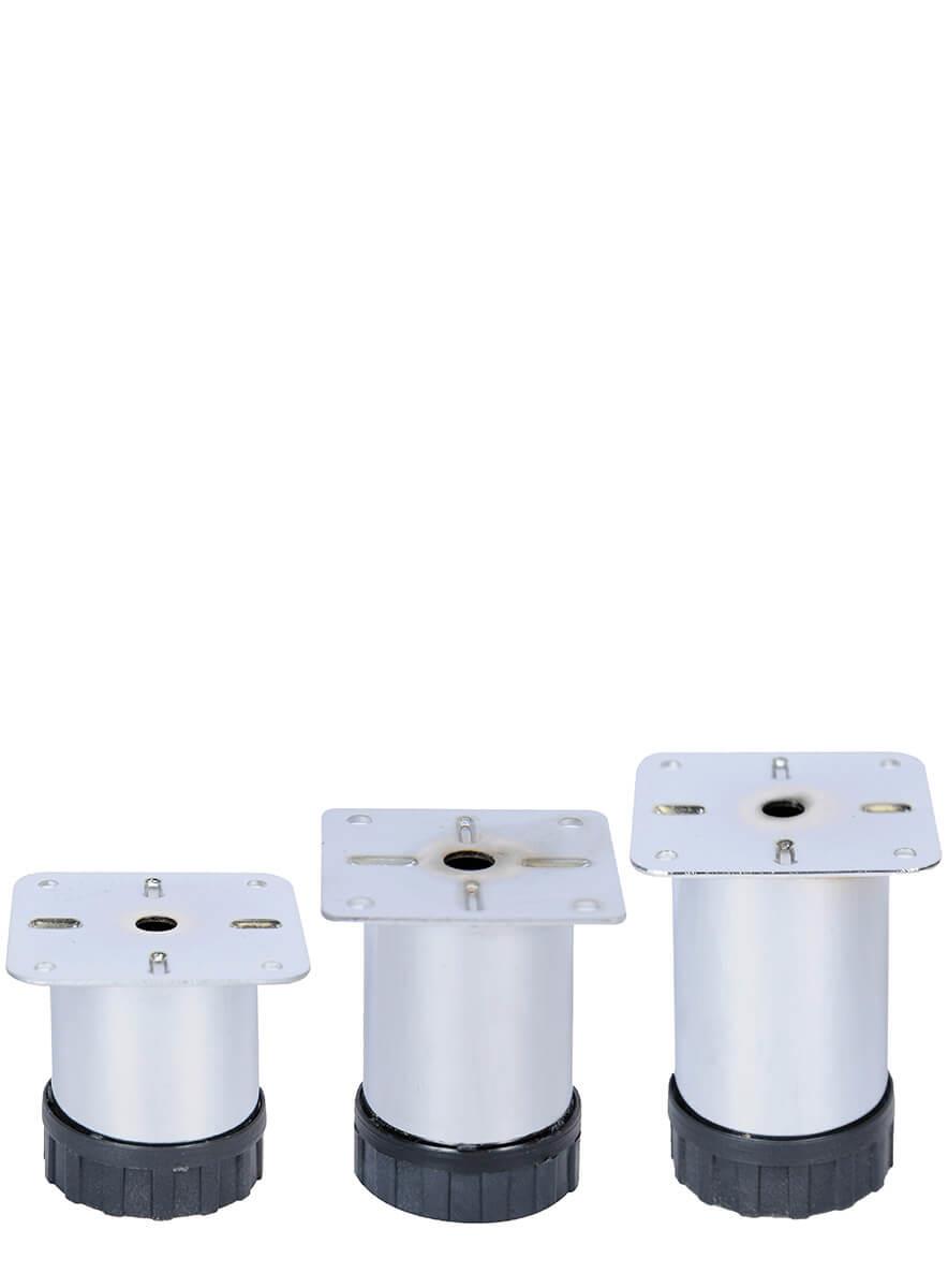 6 cm Ø51mm Plastik Pingolu Ayarlı Metal Baza Ayağı