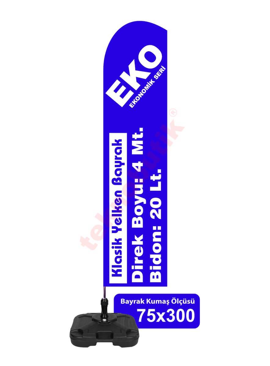 75x300 Eko Klasik Yelken Bayrak Baskılı