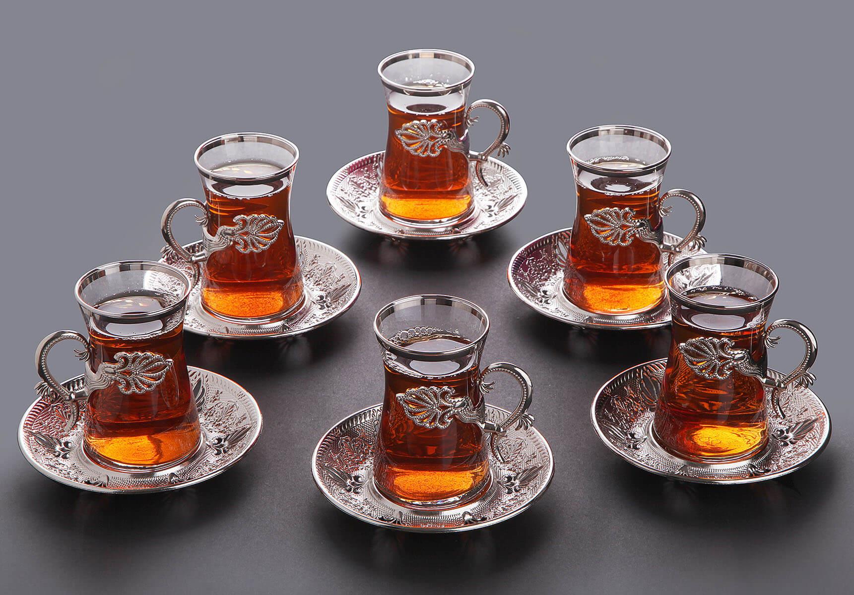 Busem Sefa Çay Seti 18 Parça-Nikel
