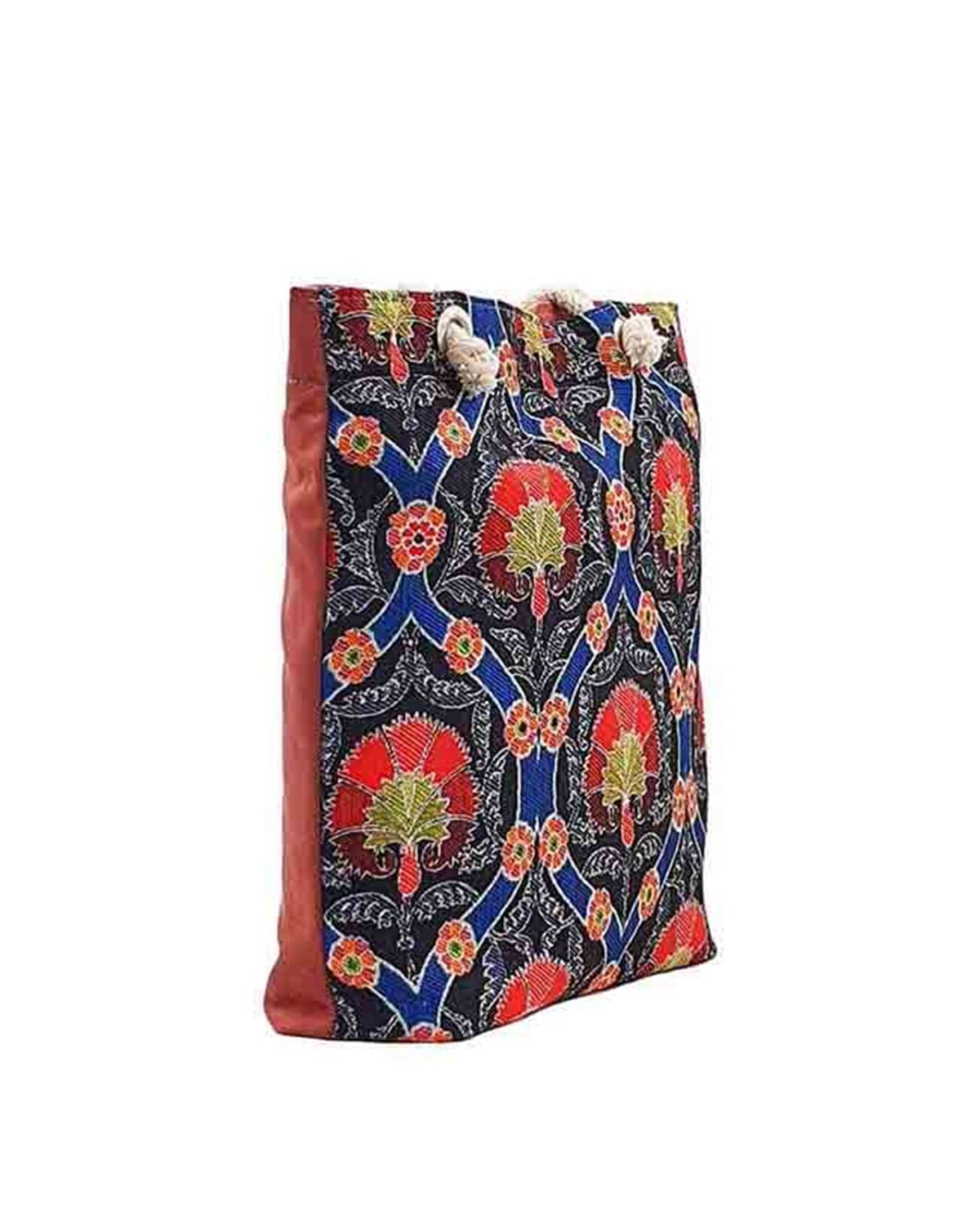 Çiçek Desenli Goblen Dokuma Heybe Çanta