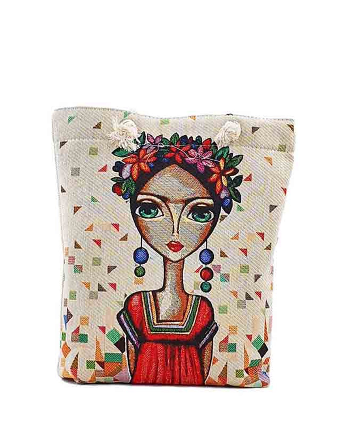 Frda Desenli Goblen Dokuma Heybe Çanta