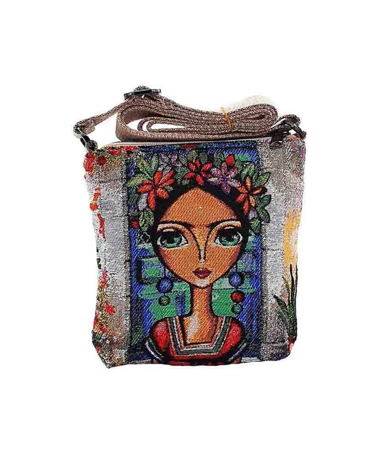 Frda Desenli Goblen Dokuma Postacı Çantası