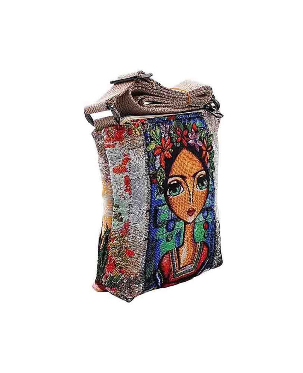 Frda Desenli Goblen Dokuma Postacı Çantası