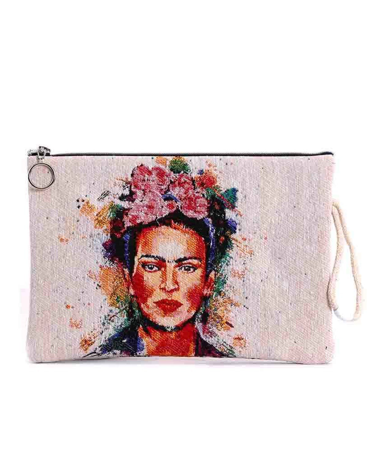 Fri-da Desenli Goblen Dokuma Makyaj Çantası (Clutch)