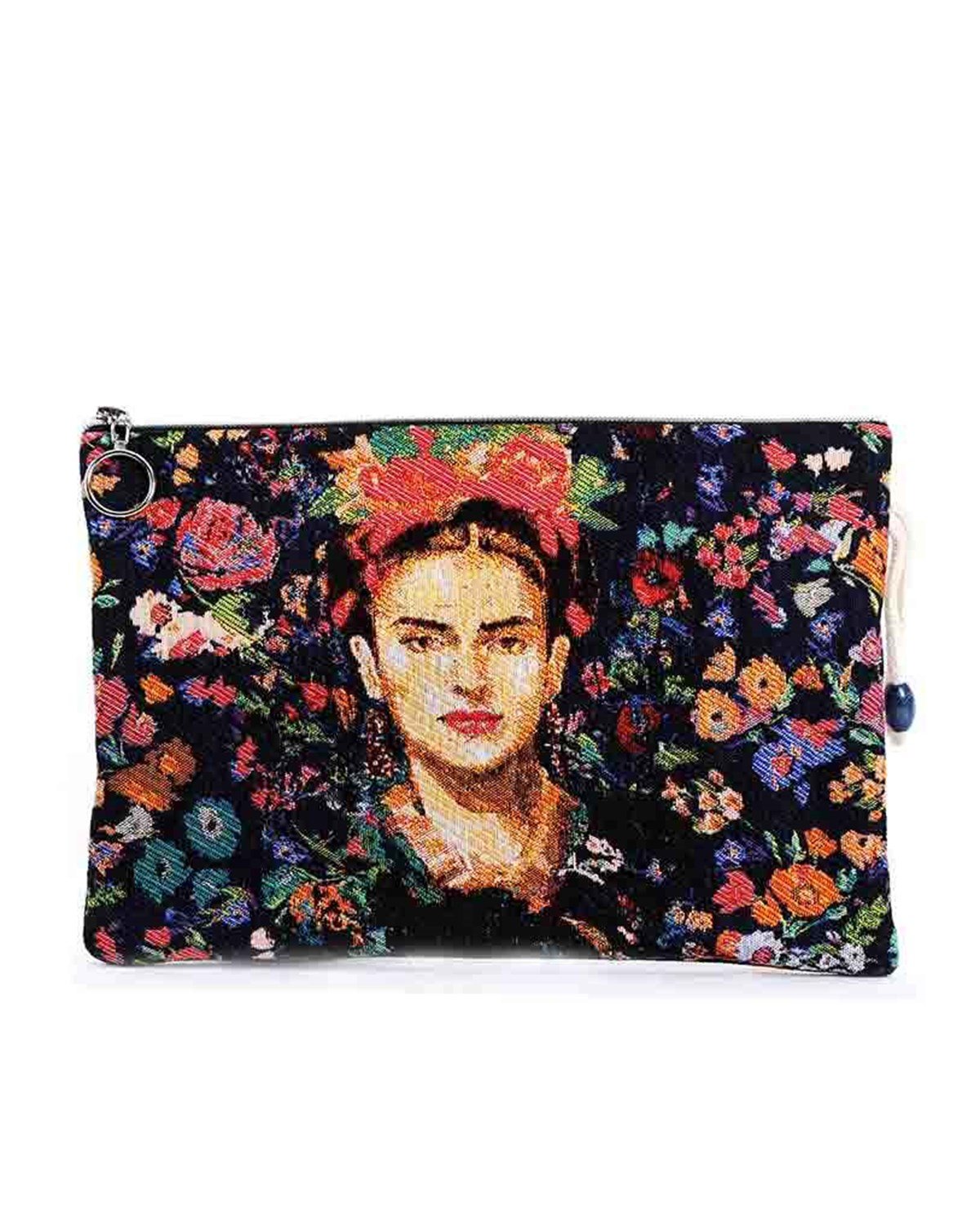 Fri-da Desenli Goblen Dokuma Makyaj Çantası (Clutch)