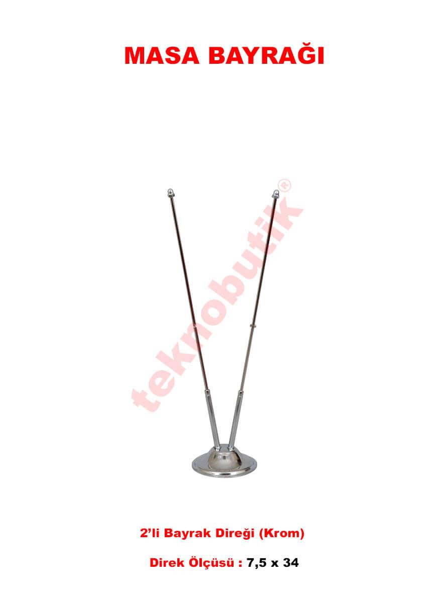 Masa Bayrağı İkili Takım Özel Baskılı veya Ulus Bayraklı