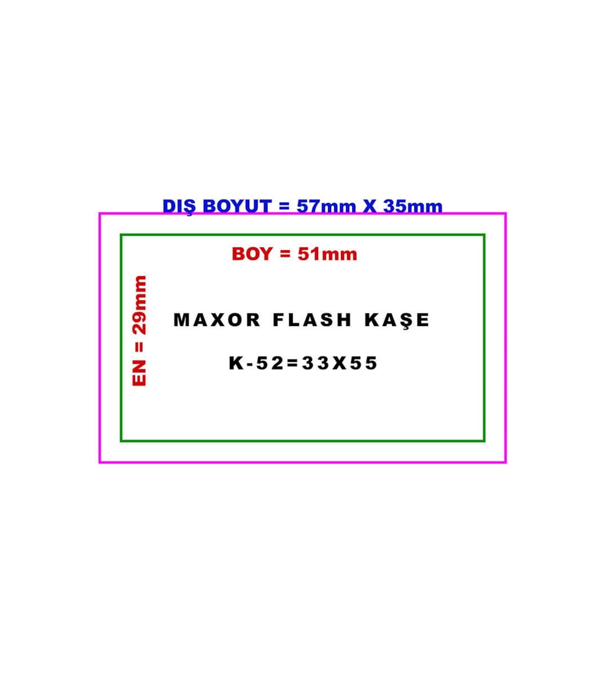 Maxor K-52 33x55 Kendinden Mürekkepli Kaşe