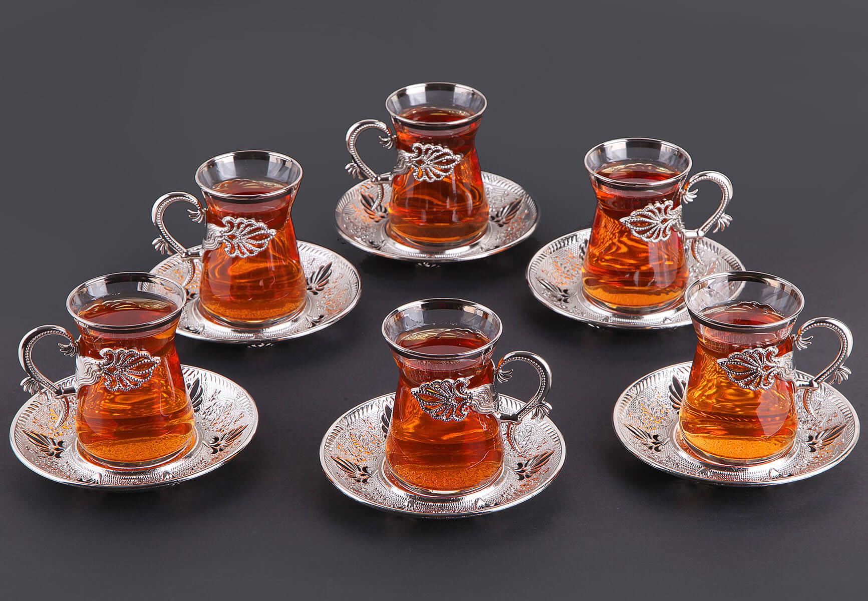 Sefa Heybeli Çay Seti 18 Parça-Nikel