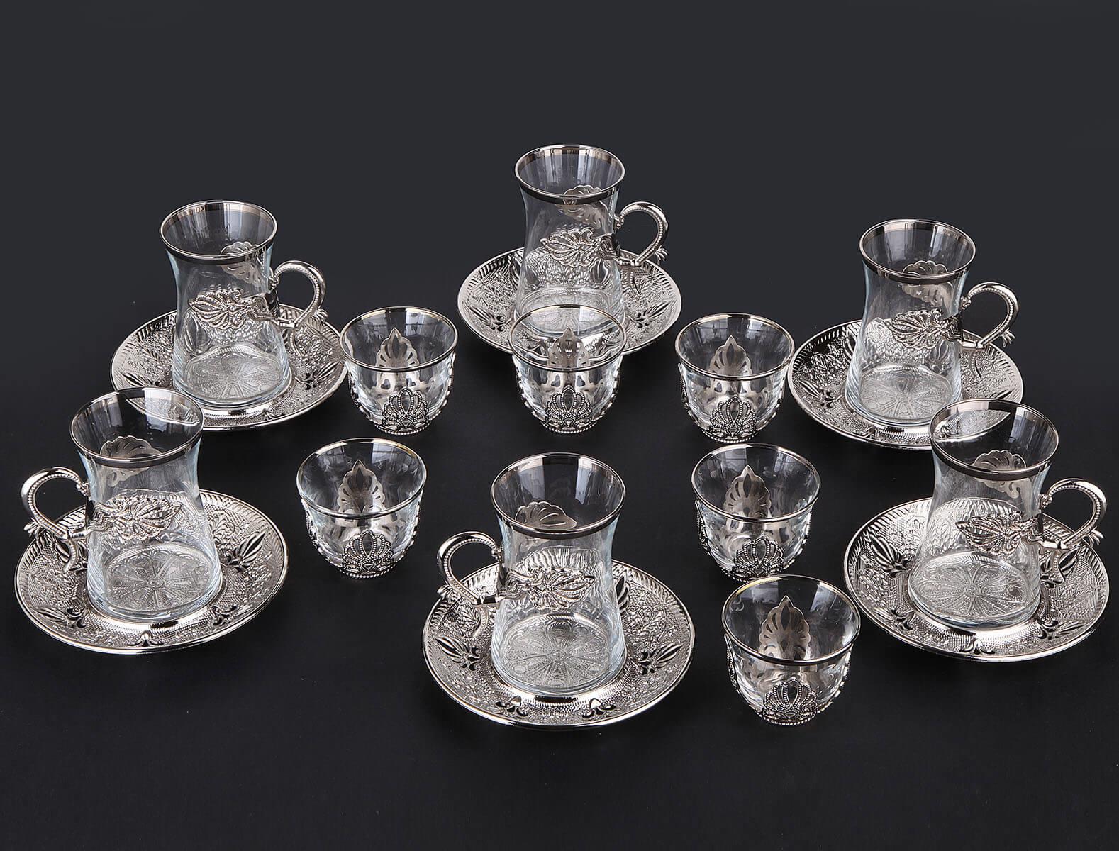 Sefa Heybeli Çay Seti 18 Parça-Nikel