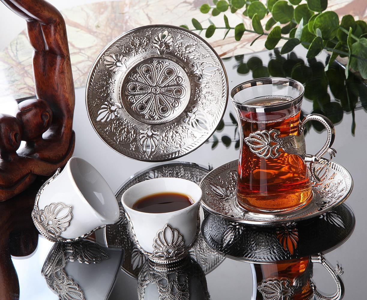 Sefa Heybeli Porselenli Çay Seti 30 Parça-Altın