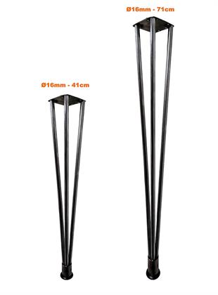 41cm Çap Ø 16mm Üçlü Ayarlı Firkete Masa Ayağı