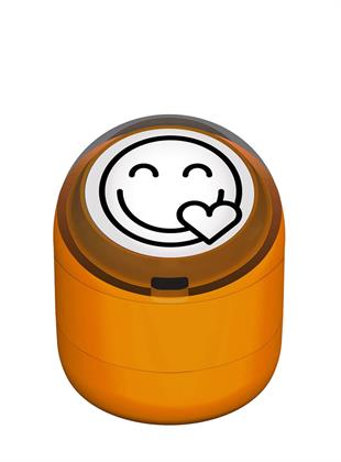 Gülen Emoji Kalp Motivasyon Kaşesi 22mm Yuvarlak