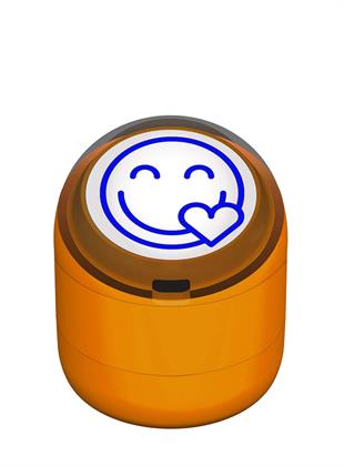 Gülen Emoji Kalp Motivasyon Kaşesi 22mm Yuvarlak