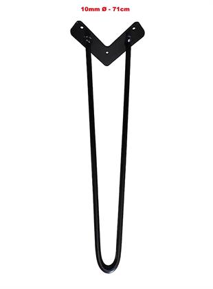 71cm 10mm Çap İkili Firkete Masa  Ayağı