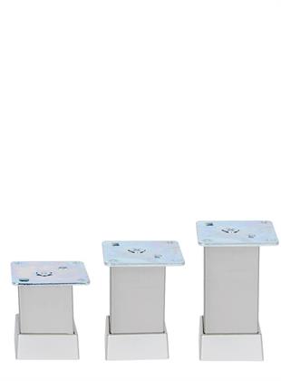 10cm 40x40mm Kare Alüminyum Düz İnoks Baza Ayağı